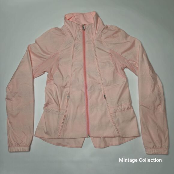 Lululemon Run Travel to Track Full Zip Jacket Blush Pink Quartz Size 4 Sparkle - Picture 1 of 13